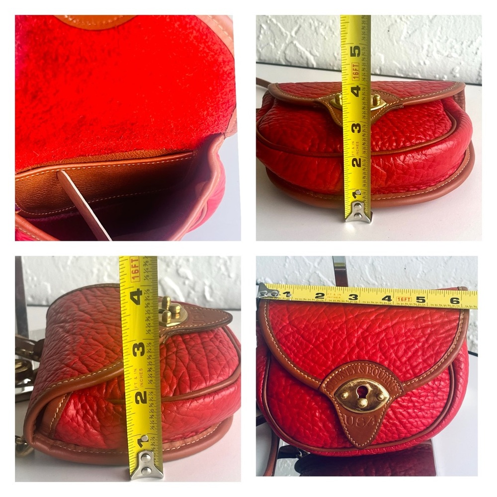 ♦️HOST PICK ♦️VINTAGE DOONEY & BOURKE RED BRITISH TAN CAVALRY SADDLEBAG … - Picture 15 of 16